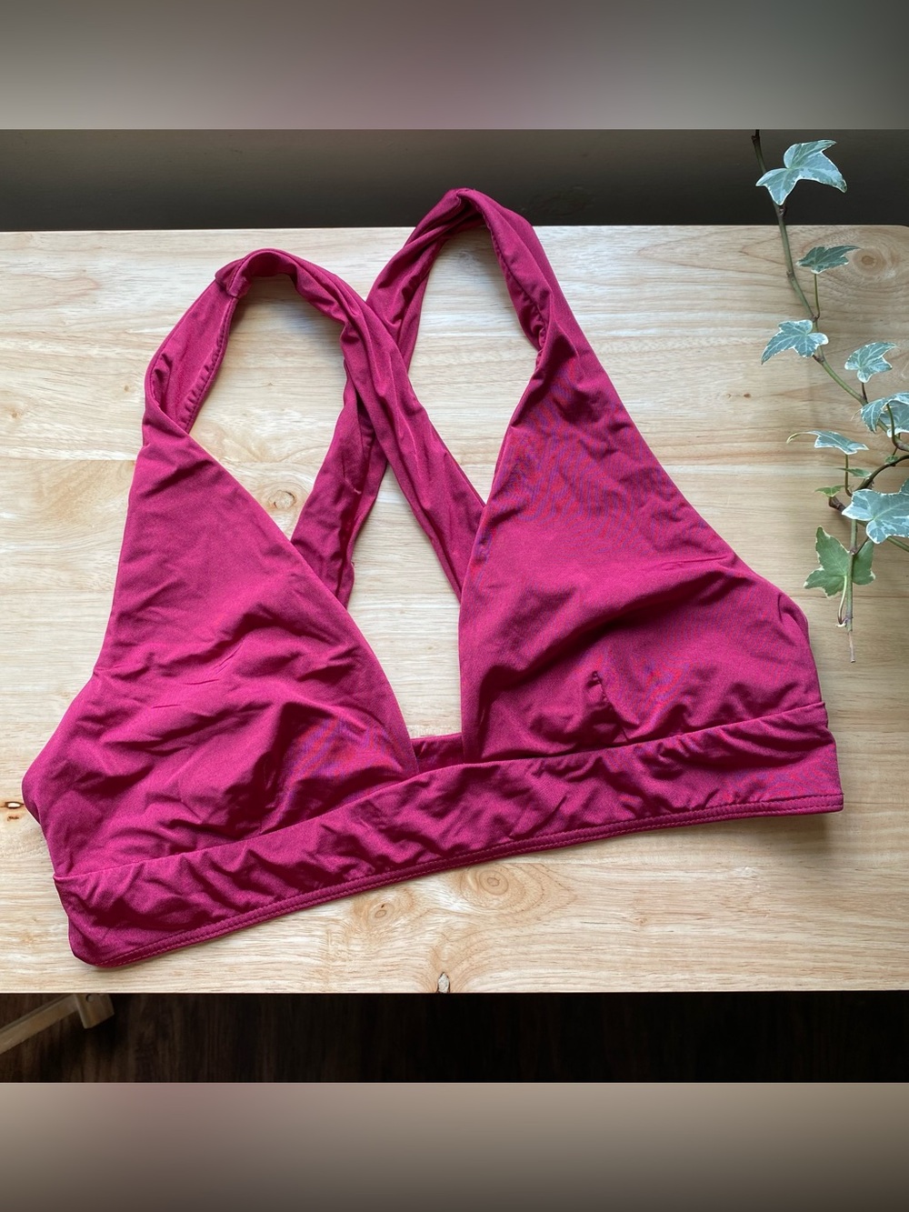 Volcom shimmery pink Raspberry bikini Bralette